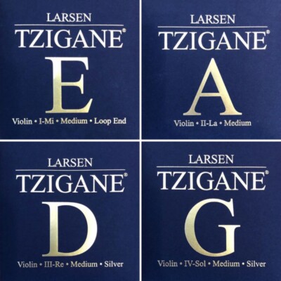 Larsen Tzigane 4/4 Geige Saiten SATZ, E-Karbonstahl-Schlinge, Violin strings