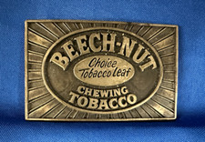 Beech-Nut Chewing Tobacco Promo Belt Buckle Brass Vtg Award Design Medals.NOX211