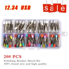 200 PCS Dental Nylon Polishing Flat Latch Polisher Prophy Brush Disposable mixed