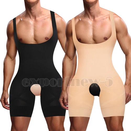 Herren Shapewear Bodysuit Ganzkörper Shaper Kompression Abnehmen Kontrolle Gürtel USA - Bild 1 von 15