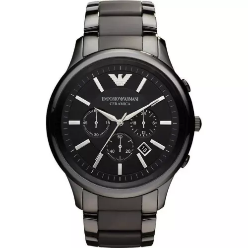 Brand New Emporio Armani Renato Ceramica Chronograph Black Men's Watch AR1451 - Picture 2 of 7