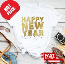 Happy New Year Family Glitter T-shirt F7231