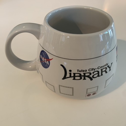 NASA Space Capsule Rocket Coffee Mug 16oz Tulsa City County Library EUC Rare - Picture 1 of 8