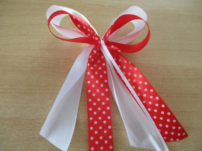 2x große voluminöse Dekoschleife,rot weiß  ,Weihnachten, Geschenke