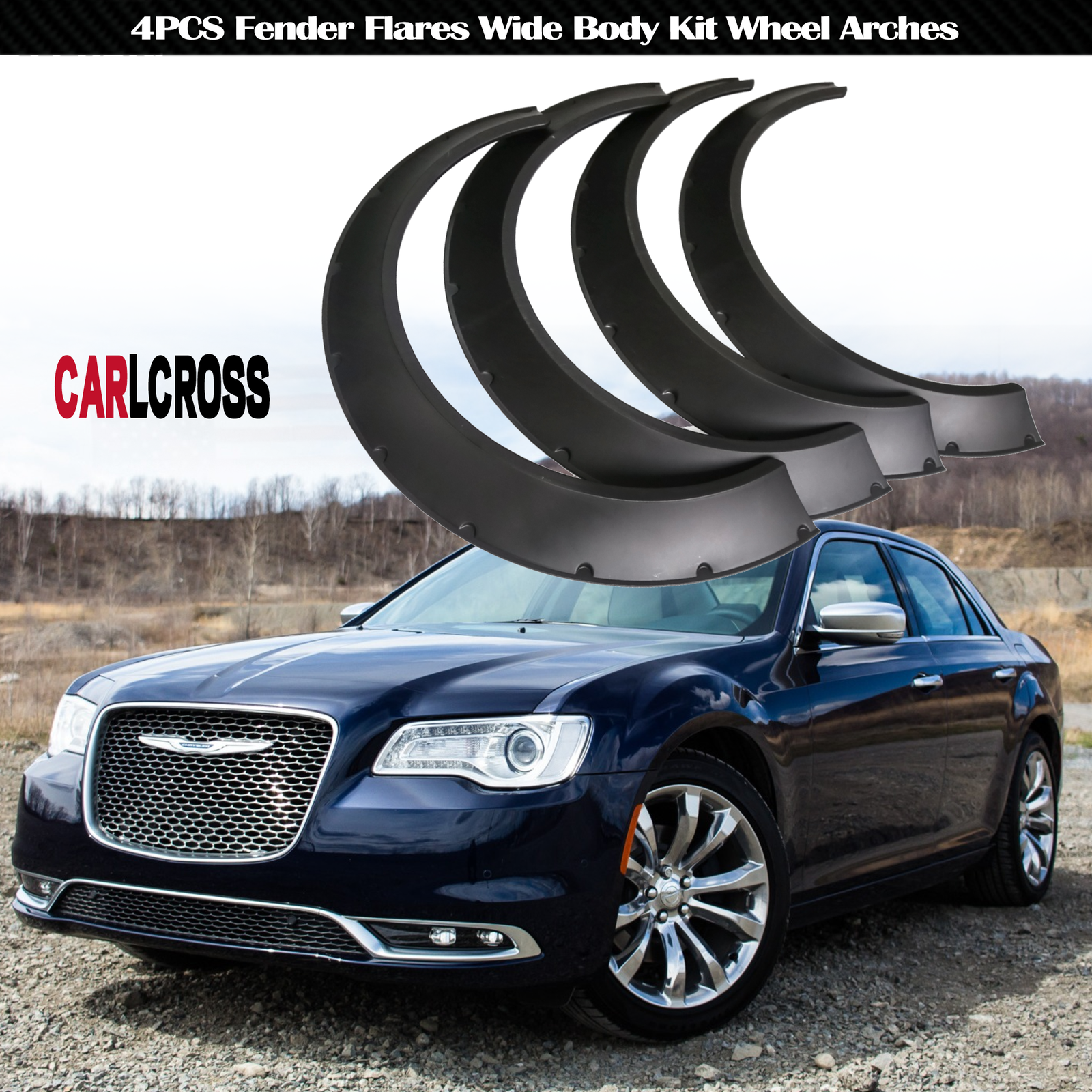 Fender Flares Over Wide Body Kit Wheel Arches Flexible For Chrysler 300 Series