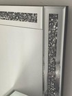 Large Crushed Diamond Jewel Framed Silver Bordered Wall-Mounted Mirror ...