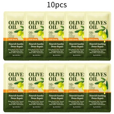 Women 10Pcs Anti-drying Olive Oil Nourishing Hair Mask Restores Hair Health
