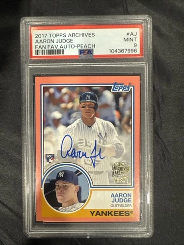 2017 Topps Archives - Fan Favorite Autographs Aaron Judge Peach /150 RC PSA 9