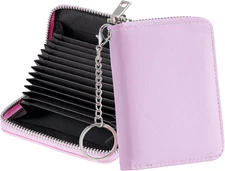 Credit Card Holder RFID Wallet，Women Small Card Wallet Leather Organizer Case ，P