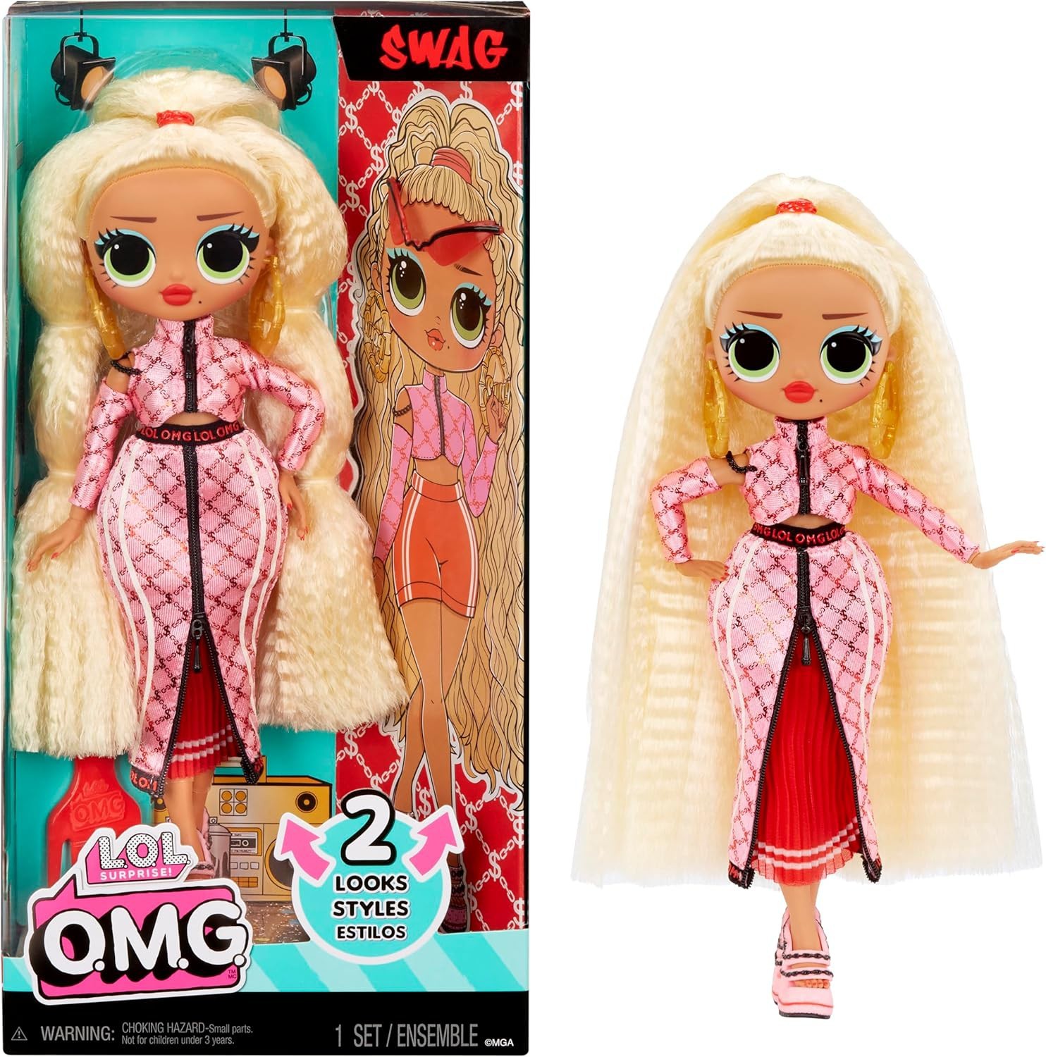 SWAG OMG Puppe Fashion 25cm Doppel Outfit 2 Looks Original MGA Omg 7490₽