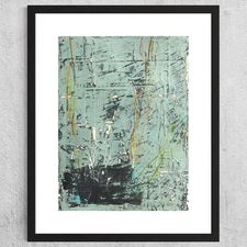 Original Grunge Minimalist Modern Art Collage Painting 8.5x11 "Procursive"