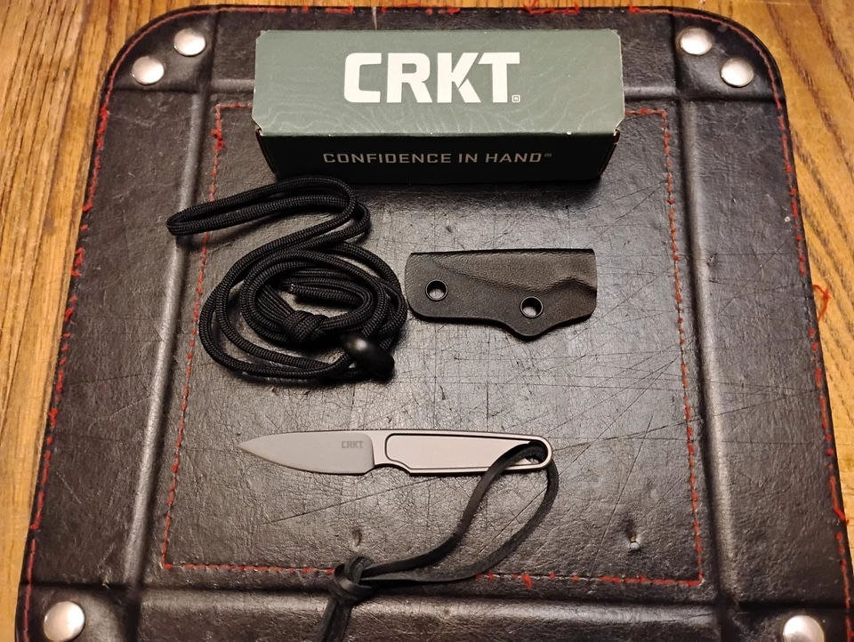 Cuchillo de hoja fija HangTi con funda Kydex hoja de titanio de 1,68" cuchillo de cuello de 0,4 OZ Foto 4 de 4