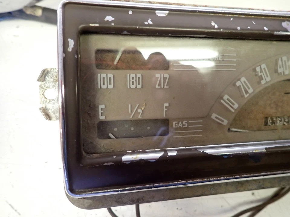 Original 1940 1941 1942 1946 Chevrolet Pickup Truck Dash Cluster Speedometer + - Image 4 of 4