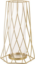 Metal Wire Glass Vase, Geometric Tulip Vase, Modern Flower Pot Propagation Stati