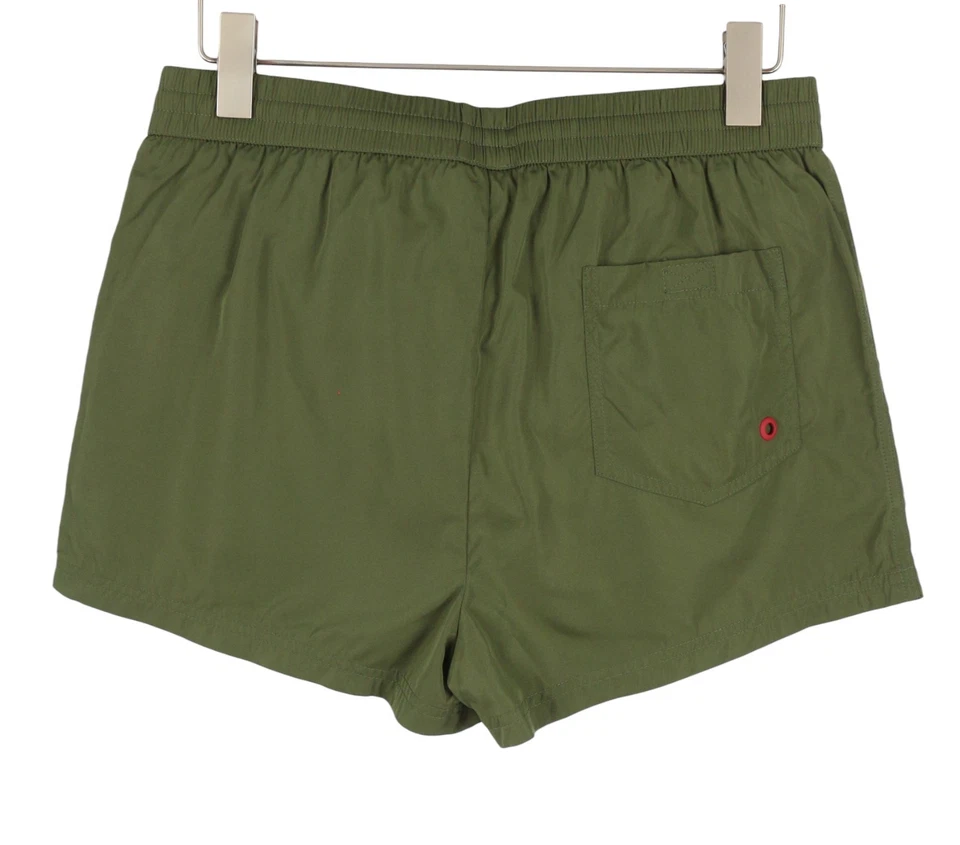 DIESEL BMBX-Mike-Patch Short De Bain Homme XL Kaki Vert Maille Cordon - Photo 4/4