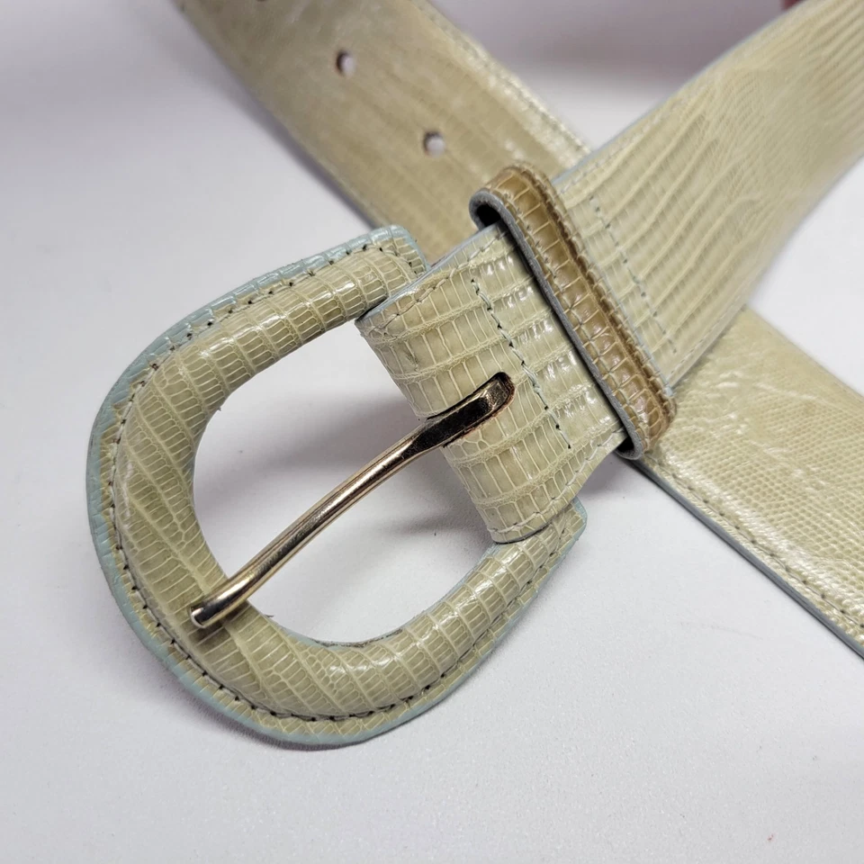 Cinturón Ralph Lauren Lagarto 28 30 Cintura Genuina Verde Claro 2446 De Colección Foto 2 de 4
