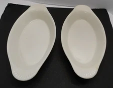 Vintage (2) Au Gratin Brown Double Handle Casserole Dishes