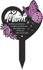 Butterfly Memorial Grave Stakes - 1 Pcs Metal Heart Cemetery Markers Decorations