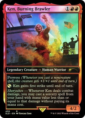 MTG FOIL Ken, Burning Brawler(Street Fighter)  Full Art - Secret Lair Drop #430