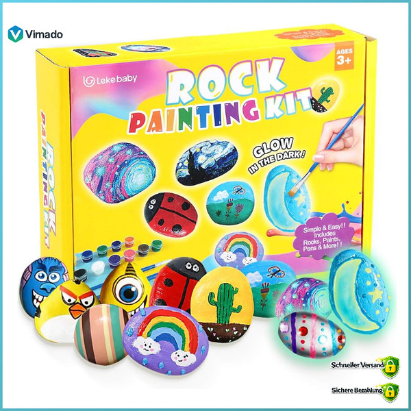 Bastelset Steine Bemalen Kreatives Malset Geschenk Spielzeug FüR Kinder 3-12-image