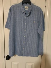 Weatherproof Vintage Men’s Short Sleeve Woven Shirt Size XXL Color Blue