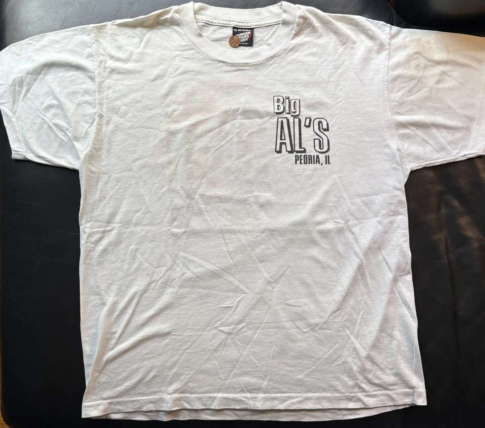 BIG AL'S Strip Club Peoria 1991 VINTAGE XL T-Shirt STRIPPER nude exotic dancer - Image 3 of 4