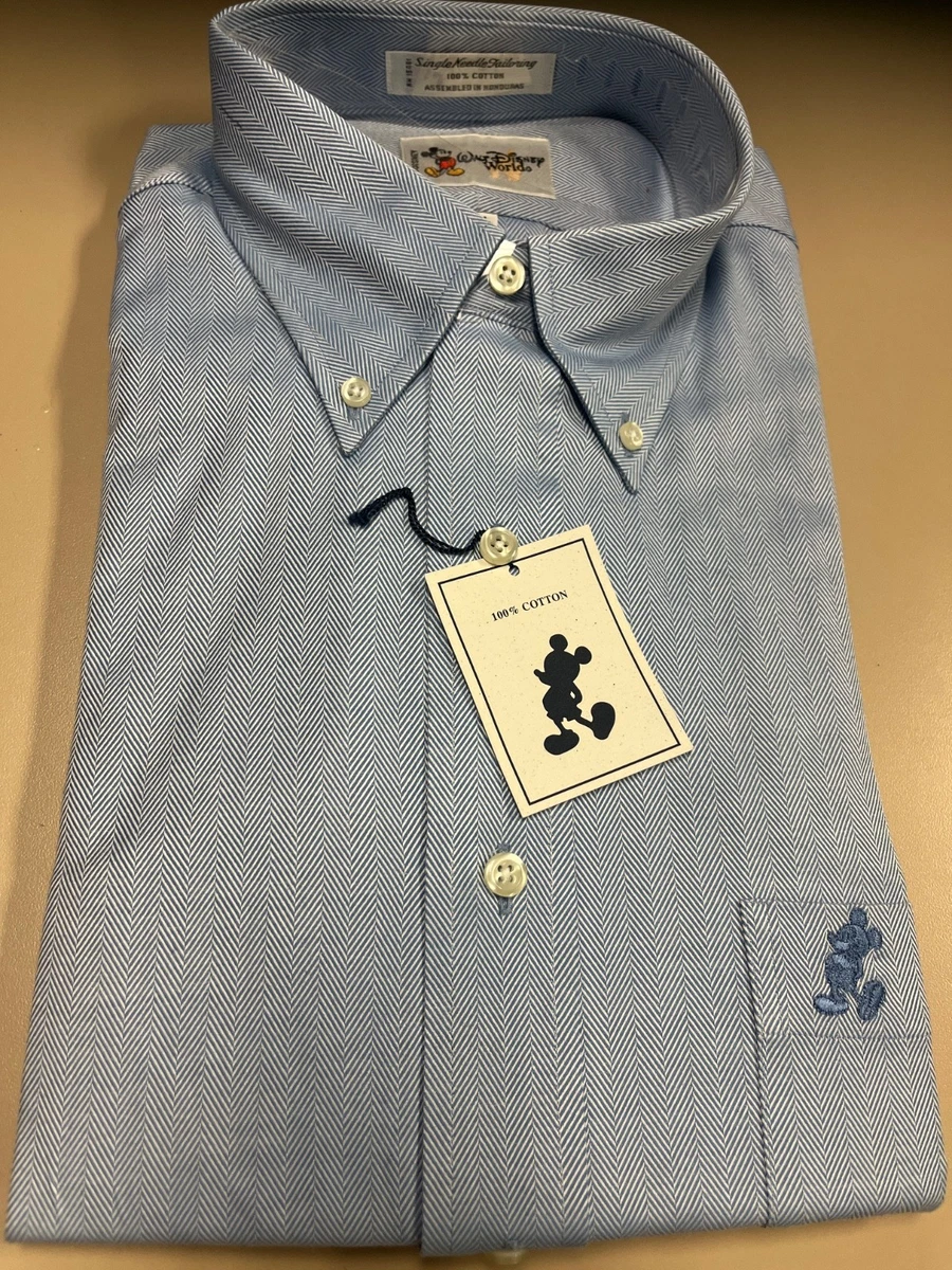 disney mens dress shirts MICKEY MOUSE ~ DISNEY STORE .. White Long Sleeve Button Up Dress Shirt . Mens L