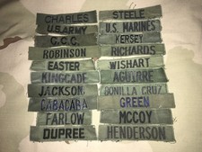 US ARMY VINTAGE BDU Shirt USED NAME TAPE Patch OD GREEN TAGS SET OF 20 OD237