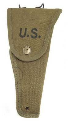 #ad US WW2 M1916 Colt 1911 .45 Holster OD Cotton Webbing Experimental M1Holster $34.99