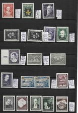 Austria lot 1951-1953 lots stamps/sets MNH upside down stamps MH