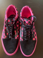 VANS Hot Pink+Black Checked Canvas w/Suede To...