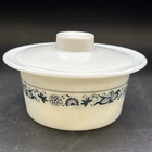 Pyrex Old Town Blue Butter Tub 5 5/8" with Lid #75 Vintage 1970s FREE SHIPPING