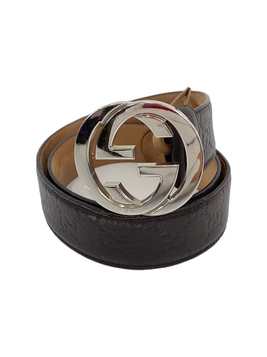 GUCCI Leather Belt for Men with All-Over Print BRW 411924