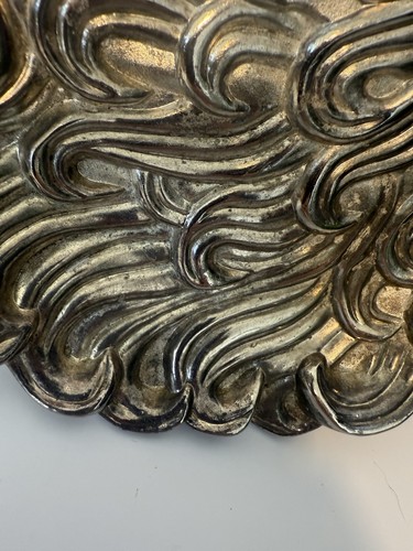 Bandeja de baratija cara de Papá Noel International Silver Co plato decoración de Navidad - Imagen 5 de 9