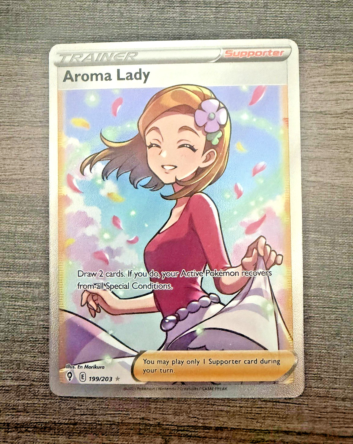 AROMA LADY Full Art Trainer 199/203 Evolving Skies NM Pokemon Card
