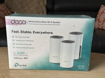 TP-LINK Deco E4 3 Pack Whole Mesh Wi-Fi System - Up to 4000Sq/m Coverage
