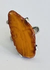 Vintage Sterling Silver Amber butterscotch Modernist Ring Size 8
