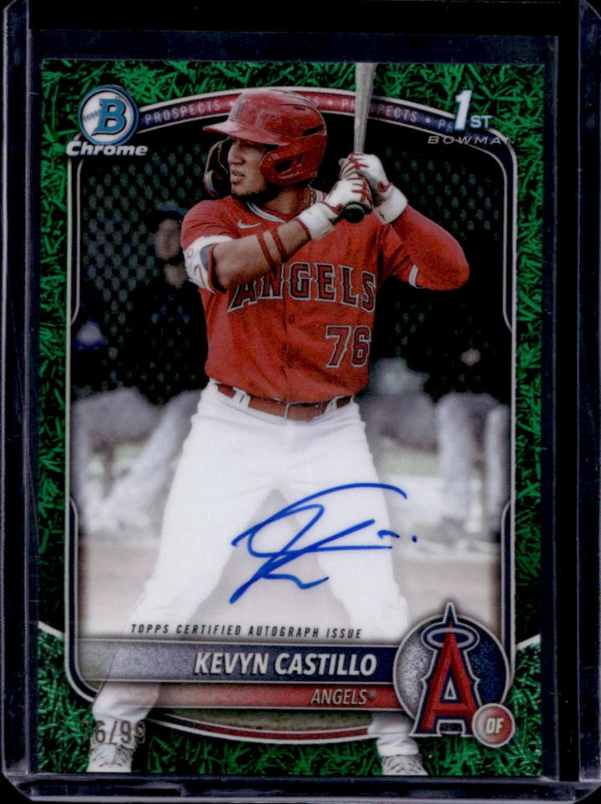 2025 Bowman Kevyn Castillo Chrome Auto Green Grass Refractor 1st #/99