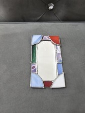 Stained glass mirror. (Size: 10xm wide x  16cm high)  Handmade in the UK. 