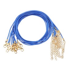 10pcs Waxed Necklace Cord Bulk, 18" 2mm Necklace Ropes Blue