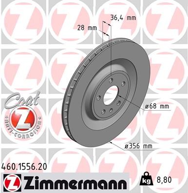 Zimmermann 460.1556.20 Brake Disc for Porsche