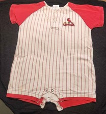 Vintage Genuine St Louis Cardinals 1pc Romper Infant Baby 24Month Pinstripe