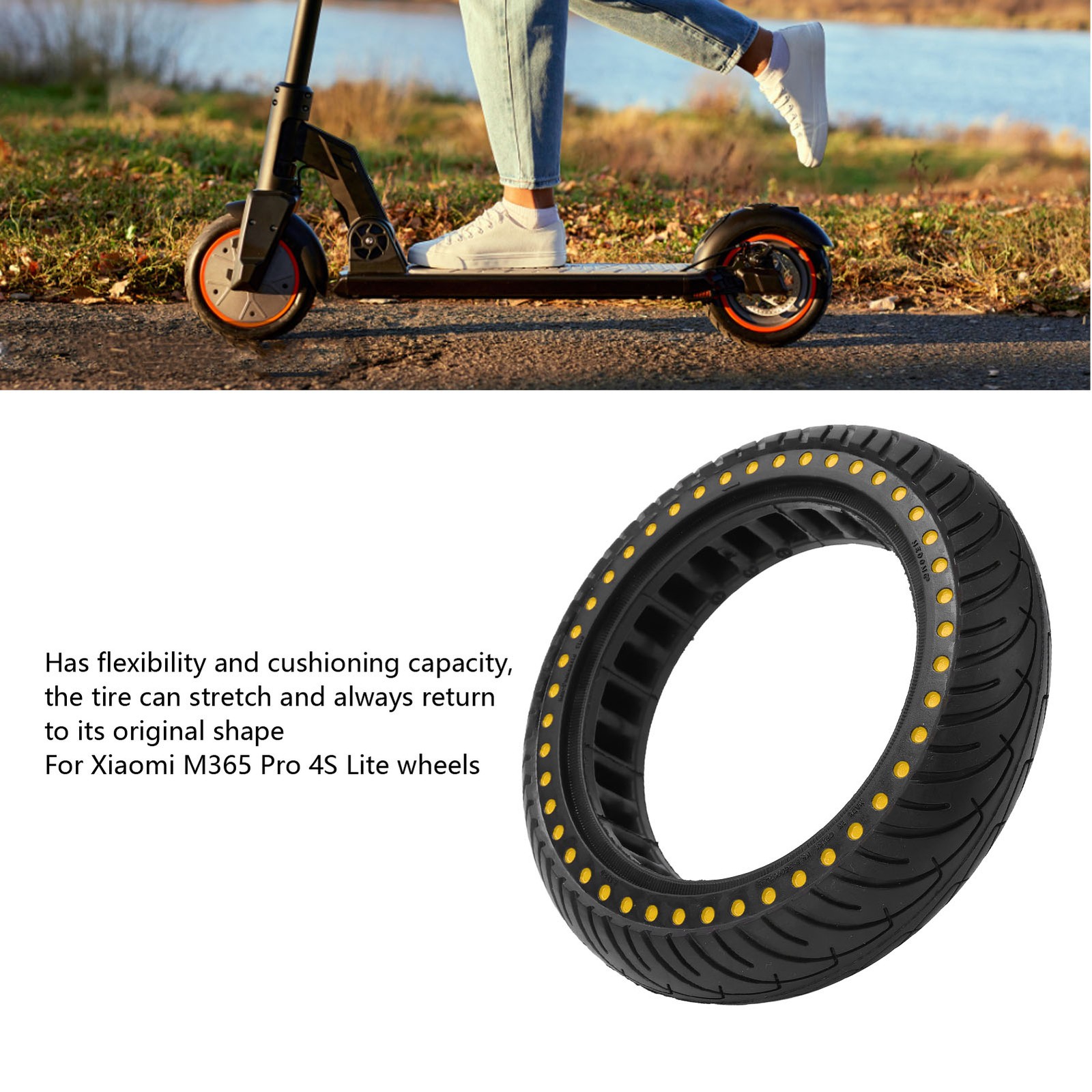 Electric Scooter Double Tire Replacement Shock Absorption Prevent Slip