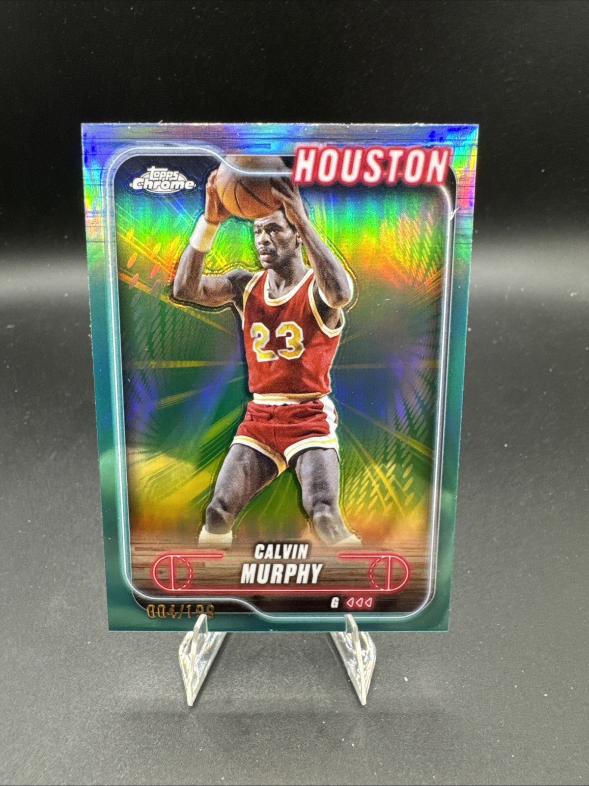 Calvin Murphy 2024 Topps Chrome #142 Orange Geometric Refractor /25 ...