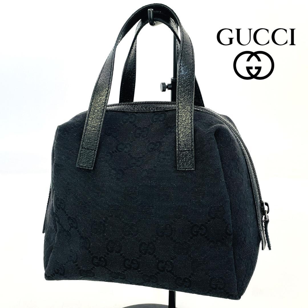 Gucci GG Canvas Handbag 124542 203437, Cream, Used, 6.3x7.5x4.3 in