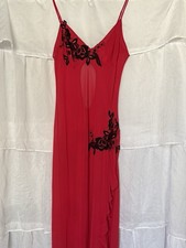 Vintage Delicates Sheer Floral Nightgown with Cutout Back, Women s Size medium