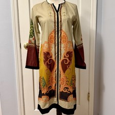 Sana Safinaz Cotton Kurta Tunic Dress with a Colorful and Intricate Design, S