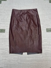 Express High Waisted Faux Leather Pencil Skirt Womens 4 Brown Straight New