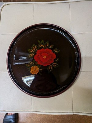Japanischer Stil Lackgeschirr rundes Tablett traditionelles Handwerk...