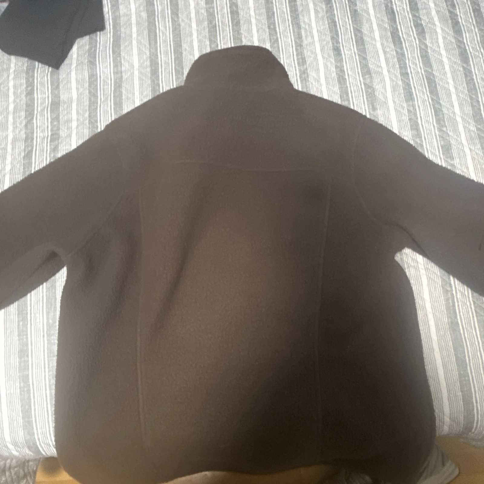 Eddie Bauer Men's XL Brown Fleece Full Zip Jacket Zipped Pockets Stand Collar image 3